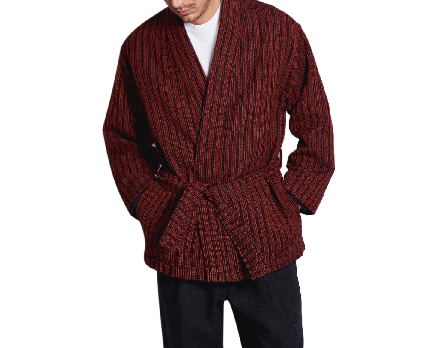 MEN'S KIMO-JACKET BORDEAUX&BLACK