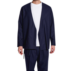 MEN'S KIMO-SHIRT PINSTRIPE BLUE