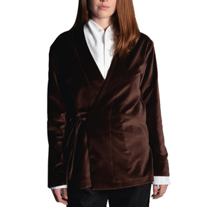 WOMEN'S KIMO-SHIRT BROWN VELVET