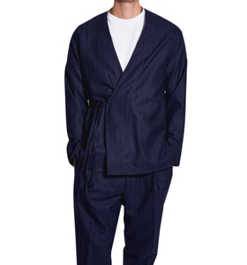 MEN'S KIMO-SHIRT PINSTRIPE BLUE
