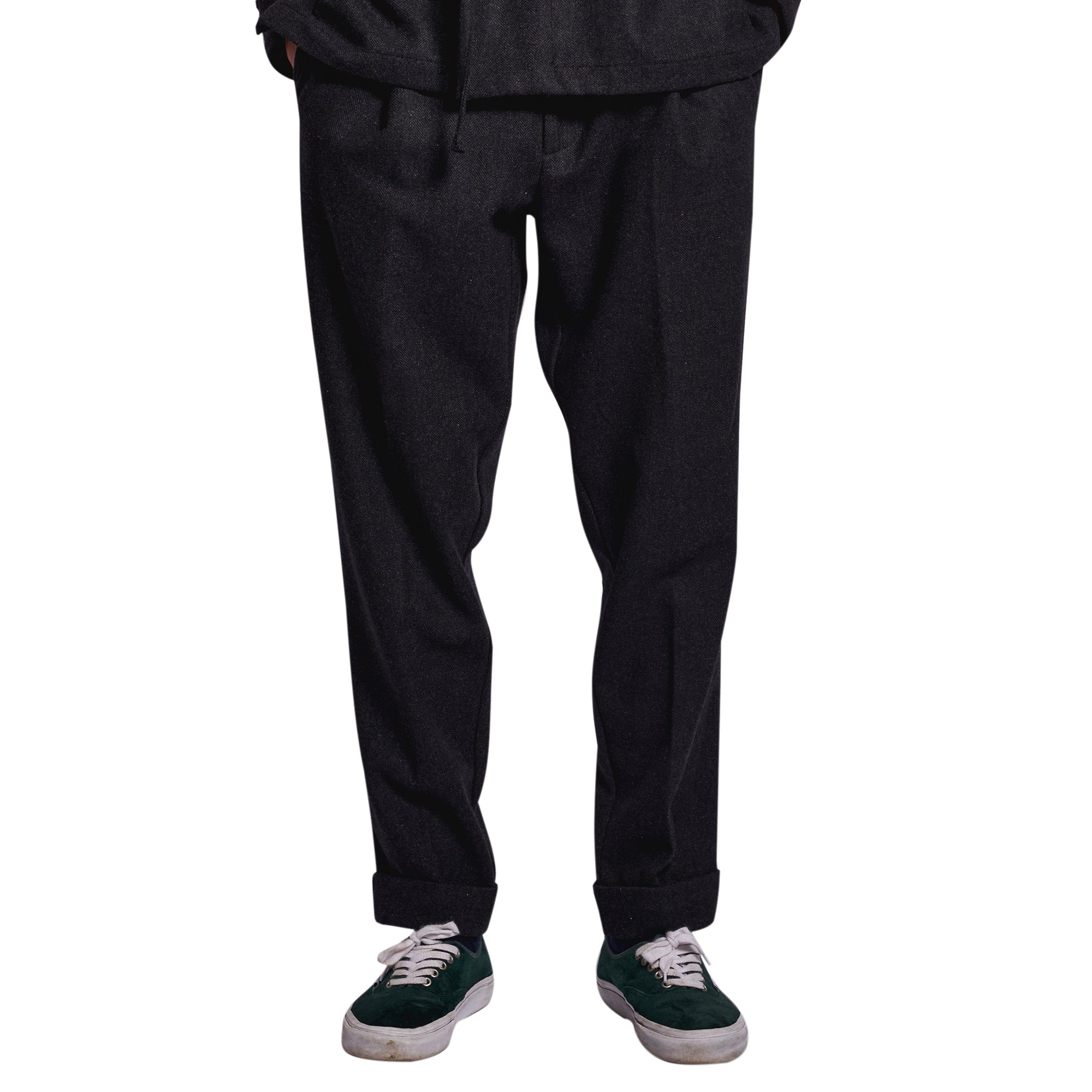 MEN'S TROUSERS FISHBONE GREY