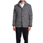 MEN'S SHIRT-JACKET FISHBONE BLACK&WHITE