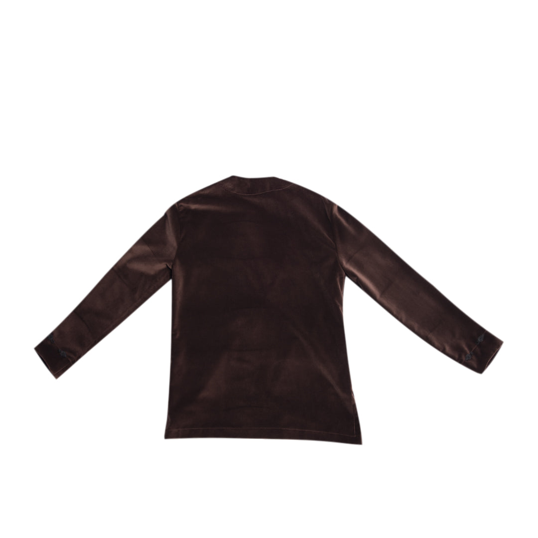 WOMEN'S KIMO-SHIRT BROWN VELVET
