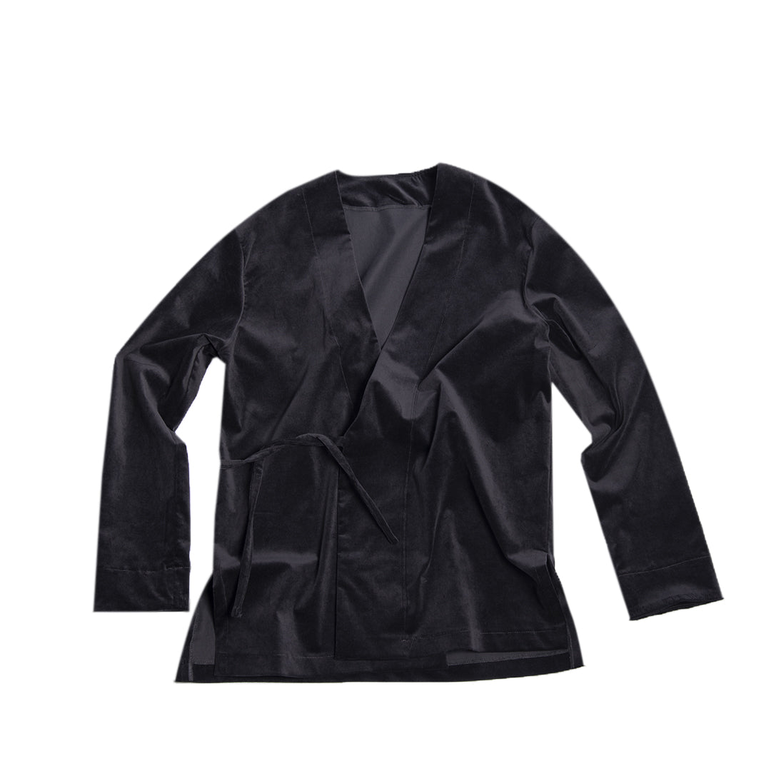 MEN'S KIMO-SHIRT VELVET DARKBLUE
